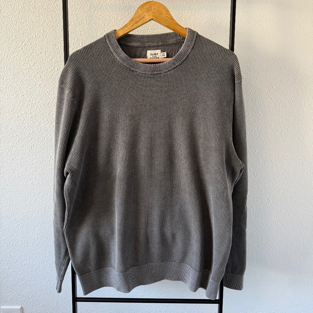 Mid-Lightweight Waffle Crewneck Sweater